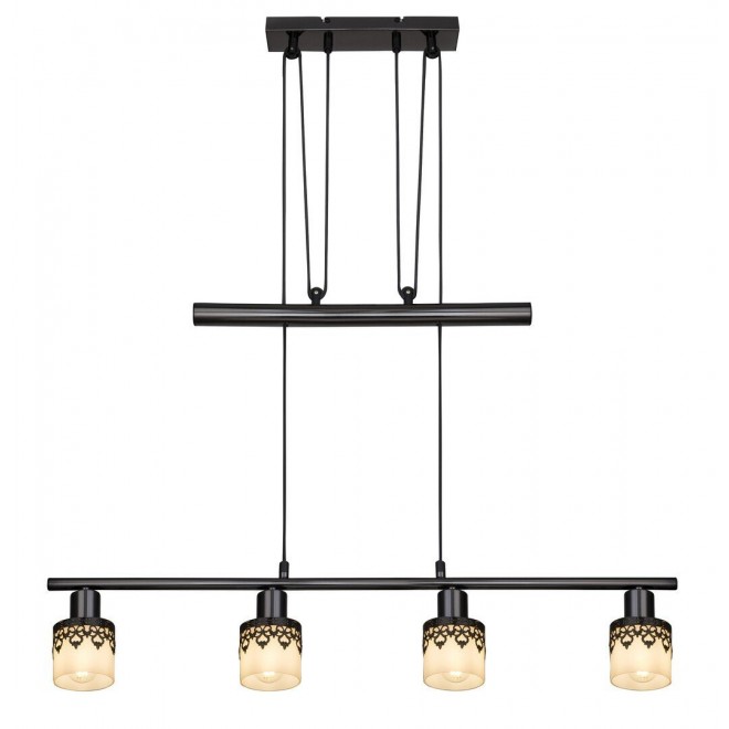 RABALUX 5345 | Lacey-RA Rabalux visilice svjetiljka balansna - ravnotežna, sa visinskim podešavanjem 4x E14 metal crna, krom, bijelo