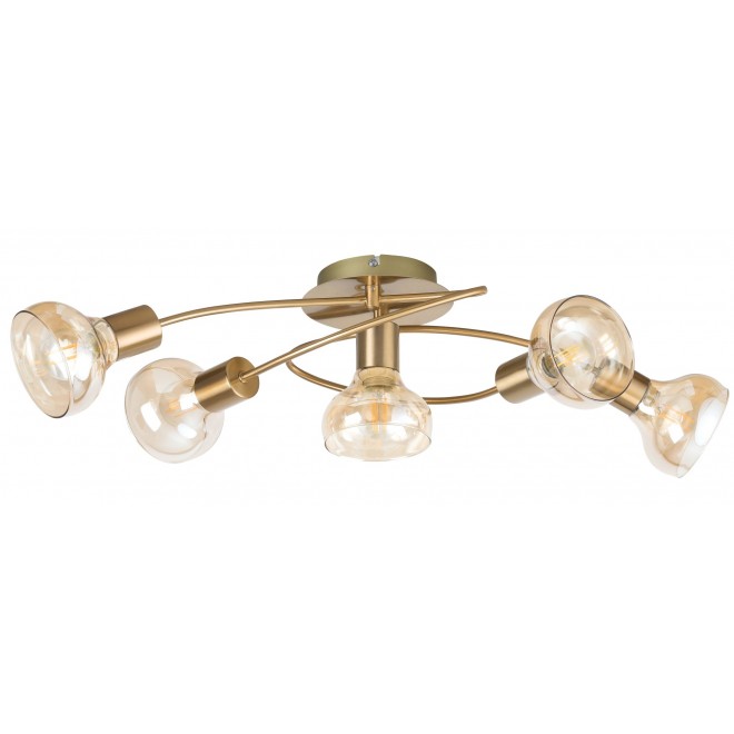 RABALUX 5552 | Holly-RA Rabalux stropne svjetiljke svjetiljka 5x E14 antik zlato, jantar