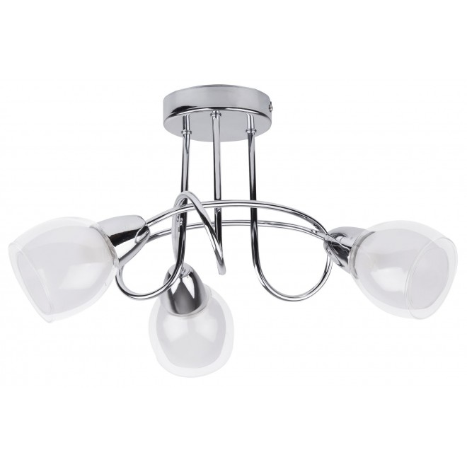 RABALUX 6081 | Dave Rabalux stropne svjetiljke svjetiljka 3x E14 krom, bijelo, prozirno
