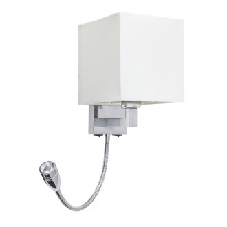 RABALUX 6530 | Larkin Rabalux zidna svjetiljka dva prekidača fleksibilna 1x E27 + 1x LED 205lm krom, bijelo