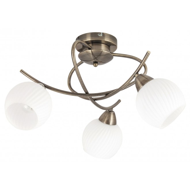 RABALUX 7119 | Evangeline Rabalux stropne svjetiljke svjetiljka 3x E14 antik brončano, bijelo