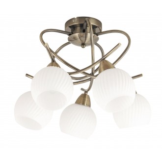 RABALUX 7120 | Evangeline Rabalux stropne svjetiljke svjetiljka 5x E14 antik brončano, bijelo