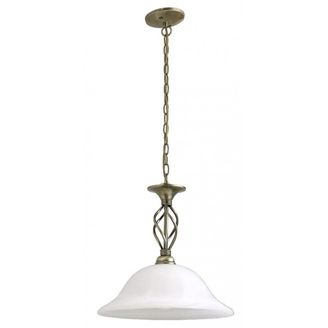 RABALUX 7136 | Beckworth Rabalux visilice svjetiljka 1x E27 bronca, bijelo alabaster