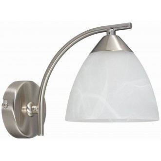 RABALUX 7201 | Tristan Rabalux zidna svjetiljka 1x E14 kromni mat, bijelo alabaster