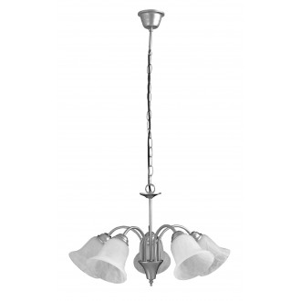 RABALUX 7365 | Francesca Rabalux luster svjetiljka 5x E14 kromni mat, bijelo alabaster