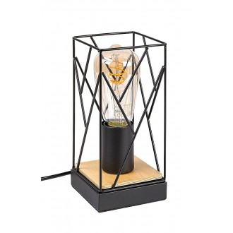 RABALUX 74006 | Boire Rabalux stolna svjetiljka oblik cigle 21cm sa prekidačem na kablu 1x E27 crno, bukva