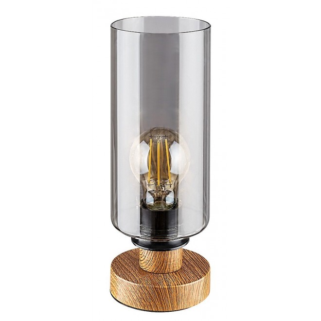 RABALUX 74120 | Tanno Rabalux stolna svjetiljka cilindar 26cm sa prekidačem na kablu sa kablom i vilastim utikačem 1x E27 boja hrasta, dim