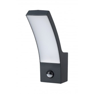 RABALUX 7505 | Palanga Rabalux zidna svjetiljka sa senzorom 1x LED 800lm 3000K IP44 antracit, bijelo
