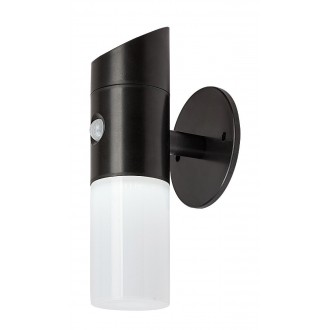 RABALUX 77030 | Lutto Rabalux zidna svjetiljka sa senzorom, svjetlosni senzor - sumračni prekidač solarna baterija, promjenjive boje, noćno svjetlo 1x LED 65lm 6500K IP44 crno, opal