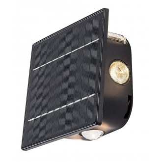 RABALUX 77034 | Emmen Rabalux zidna svjetiljka svjetlosni senzor - sumračni prekidač solarna baterija, jačina svjetlosti se može podešavati 1x LED 50lm 3000 - 6000K IP54 crno