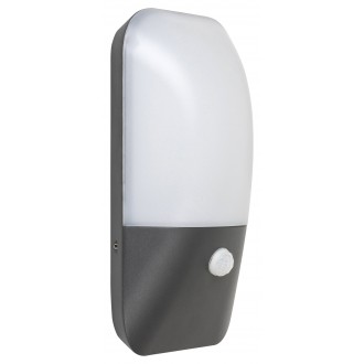 RABALUX 7997 | Ecuador Rabalux zidna svjetiljka sa senzorom UV odporna plastika 1x LED 800lm 4000K IP54 UV antracit siva, bijelo