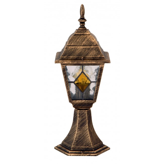 RABALUX 8183 | Monaco Rabalux podna svjetiljka 42cm 1x E27 IP43 antik zlato, crveno, prozirna