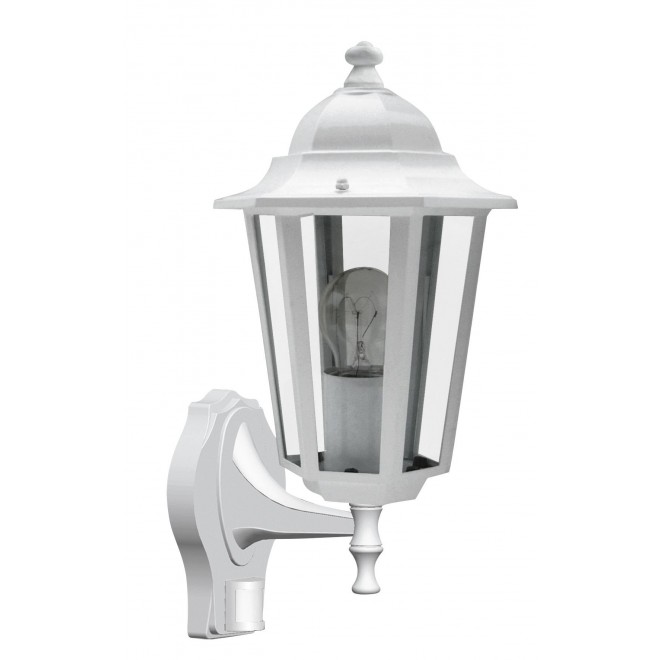 RABALUX 8216 | Velence1 Rabalux zidna svjetiljka sa senzorom 1x E27 IP43 bijelo, prozirno