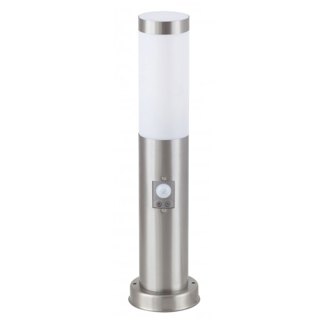 RABALUX 8267 | Inox Rabalux podna svjetiljka 45cm sa senzorom UV odporna plastika 1x E27 IP44 UV plemeniti čelik, čelik sivo, bijelo