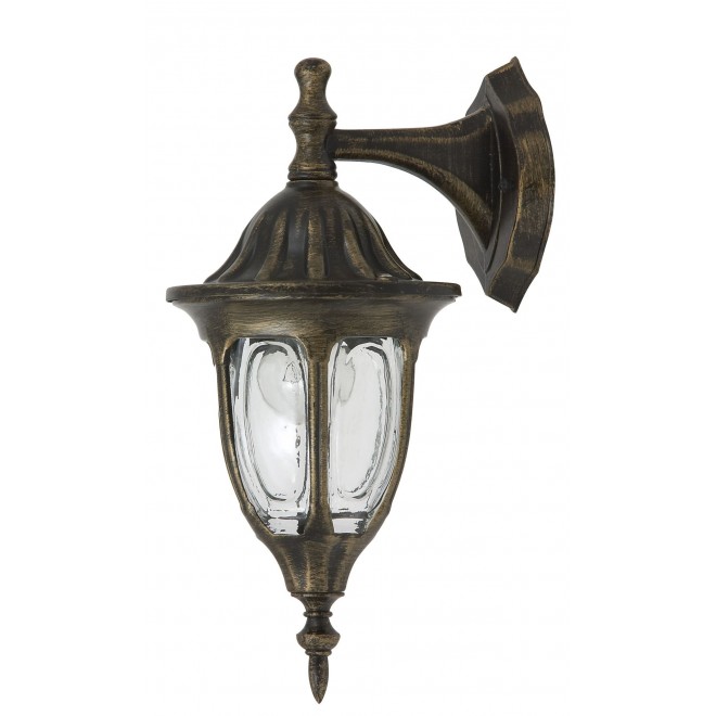 RABALUX 8371 | Milano Rabalux zidna svjetiljka 1x E27 IP43 antik zlato, prozirno