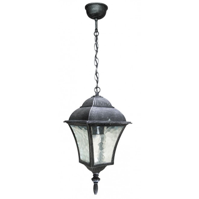 RABALUX 8399 | Toscana Rabalux visilice svjetiljka 1x E27 IP43 antik srebrna, prozirna