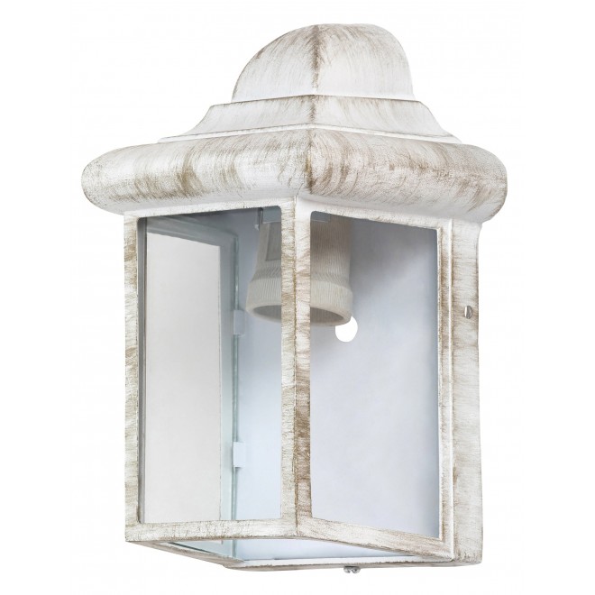 RABALUX 8753 | Norvich Rabalux zidna svjetiljka 1x E27 IP43 antik bijela, prozirno