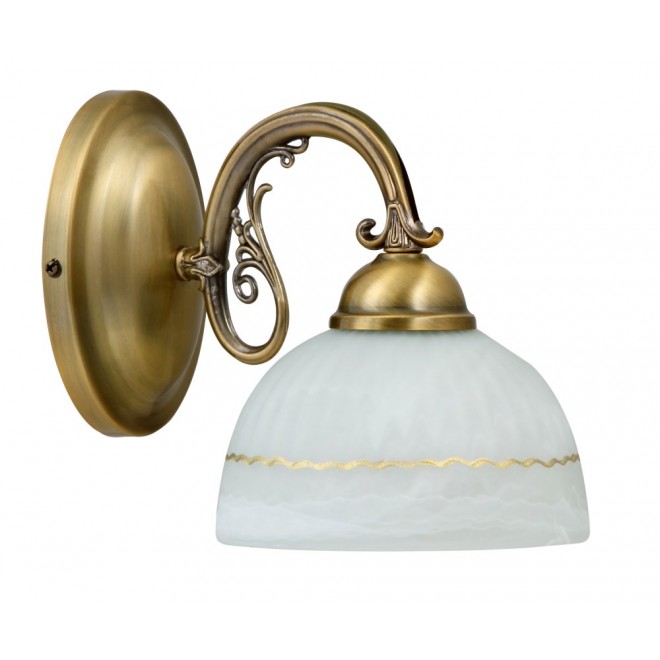 RABALUX 8811 | Flossi Rabalux zidna svjetiljka 1x E27 bronca, bijelo alabaster