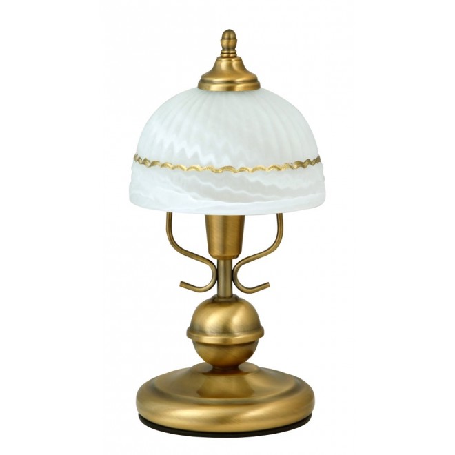 RABALUX 8812 | Flossi Rabalux stolna svjetiljka 32cm sa prekidačem na kablu 1x E14 bronca, bijelo alabaster