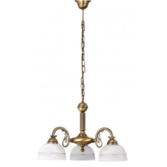 RABALUX 8813 | Flossi Rabalux luster svjetiljka 3x E27 bronca, bijelo alabaster