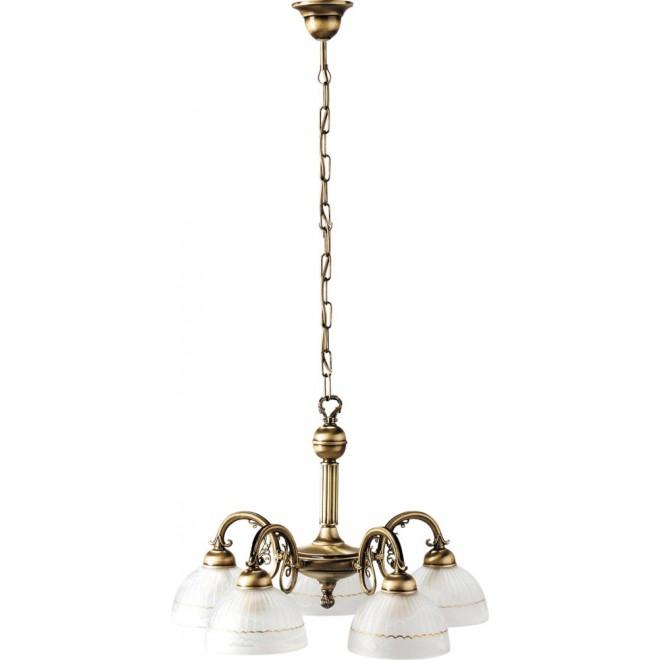 RABALUX 8815 | Flossi Rabalux luster svjetiljka 5x E27 bronca, bijelo alabaster