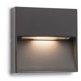REDO 9151 | Even-RD Redo zidna svjetiljka 1x LED 160lm 3000K IP54 tamno siva, saten