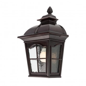 REDO 9651 | York-RD Redo zidna svjetiljka 1x E27 IP23 antik crno, prozirno