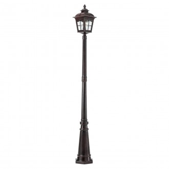 REDO 9654 | York-RD Redo podna svjetiljka 218,6cm 1x E27 IP44 antik crno, prozirno