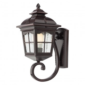 REDO 9665 | York-RD Redo zidna svjetiljka 1x E27 IP44 antik crno, prozirno