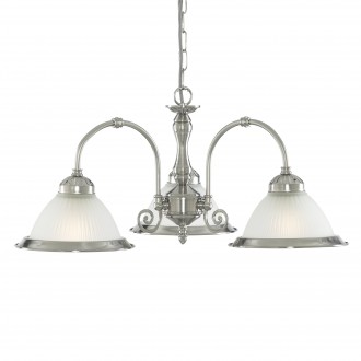 SEARCHLIGHT 1043-3 | American-Diner Searchlight visilice svjetiljka 3x E27 saten srebro, bijelo, opal