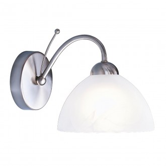 SEARCHLIGHT 1131-1SS | Milanese Searchlight zidna svjetiljka 1x E14 saten srebro, alabaster