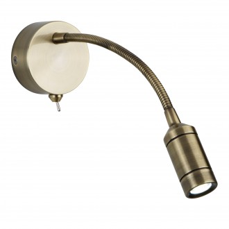 SEARCHLIGHT 2256AB | Wall-SL Searchlight zidna svjetiljka s prekidačem fleksibilna 1x LED 24lm 3000K antik bakar, prozirno