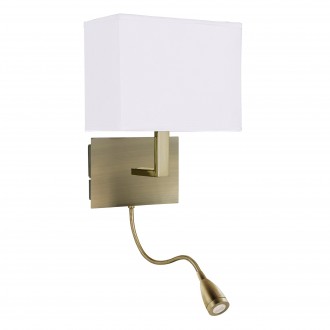 SEARCHLIGHT 6519AB | Wall-SL Searchlight zidna svjetiljka s prekidačem fleksibilna 1x E27 + 1x LED 70lm antik bakar, bijelo