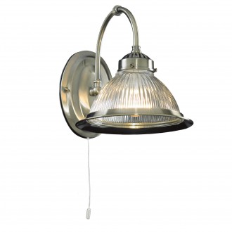 SEARCHLIGHT 9341-1 | American-Diner Searchlight zidna svjetiljka s poteznim prekidačem 1x E27 antik bakar, prozirno