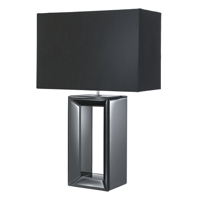 SEARCHLIGHT EU1610BK | MirrorS Searchlight stolna svjetiljka 58cm s prekidačem 1x E27 blistavo crna, zrcalo, crno mat