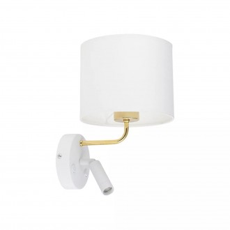 TK LIGHTING 1370 | Richi Tk Lighting zidna svjetiljka s prekidačem elementi koji se mogu okretati 1x E27 + 1x G9 bijelo, zlatno
