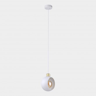 TK LIGHTING 2741 | Cyklop Tk Lighting visilice svjetiljka s mogućnošću skraćivanja kabla 1x E27 bijelo, zlatno