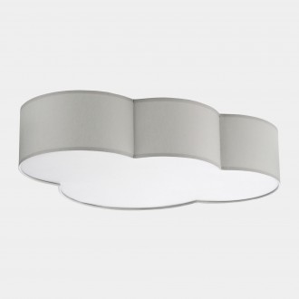 TK LIGHTING 3145 | Cloud Tk Lighting stropne svjetiljke svjetiljka 4x E27 sivo, bijelo