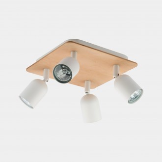 TK LIGHTING 3297 | Top-Wood Tk Lighting spot svjetiljka elementi koji se mogu okretati 4x GU10 bijelo, drvo