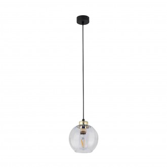 TK LIGHTING 4646 | Devi-TK Tk Lighting visilice svjetiljka 1x E27 crno, zlatno, prozirno