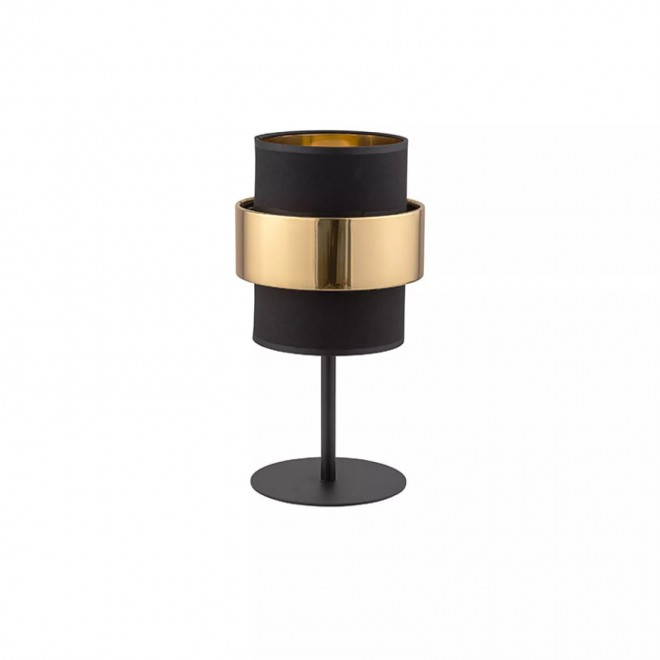 TK LIGHTING 4705 | Calisto-TK Tk Lighting stolna svjetiljka 38cm s prekidačem 1x E27 crno, zlatno