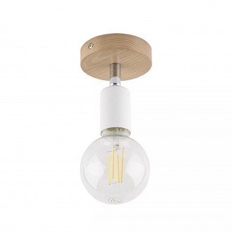 TK LIGHTING 4745 | Simply-Wood Tk Lighting stropne svjetiljke svjetiljka 1x E27 bijelo, drvo