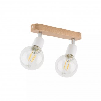 TK LIGHTING 4747 | Simply-Wood Tk Lighting stropne svjetiljke svjetiljka 2x E27 bijelo, drvo