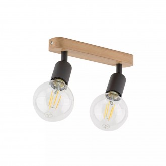 TK LIGHTING 4748 | Simply-Wood Tk Lighting stropne svjetiljke svjetiljka 2x E27 crno, drvo