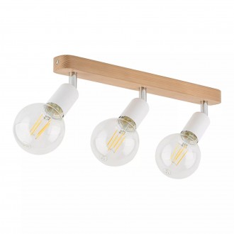 TK LIGHTING 4749 | Simply-Wood Tk Lighting stropne svjetiljke svjetiljka 3x E27 bijelo, drvo