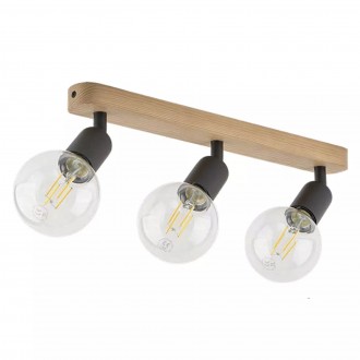 TK LIGHTING 4750 | Simply-Wood Tk Lighting stropne svjetiljke svjetiljka 3x E27 crno, drvo