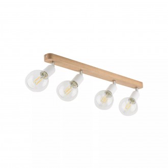 TK LIGHTING 4751 | Simply-Wood Tk Lighting stropne svjetiljke svjetiljka 4x E27 bijelo, drvo