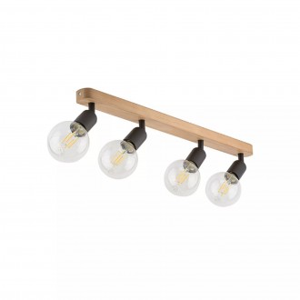 TK LIGHTING 4752 | Simply-Wood Tk Lighting stropne svjetiljke svjetiljka 4x E27 crno, drvo