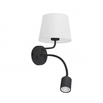 TK LIGHTING 6449 | Maja-TK Tk Lighting zidna svjetiljka 1x E27 + 1x GU10 crno, bijelo