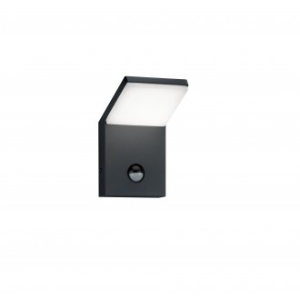 TRIO 221169142 | Pearl-TR Trio zidna svjetiljka sa senzorom 1x LED 900lm 3000K IP54 antracit, opal